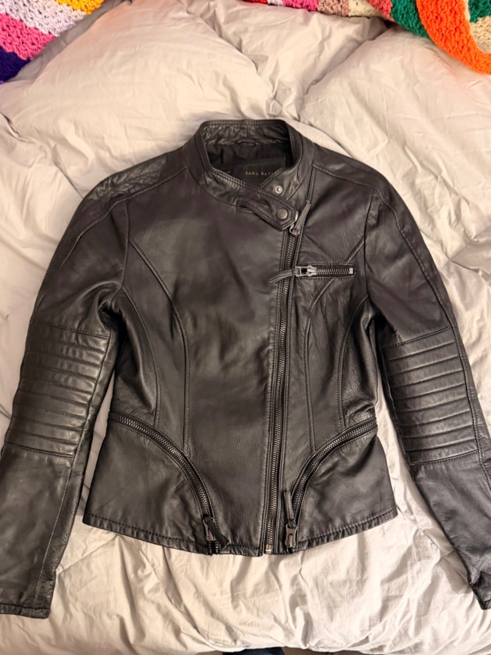 Bad Ass Zara Lambskin Leather Moto Jacket (Women's) Size M